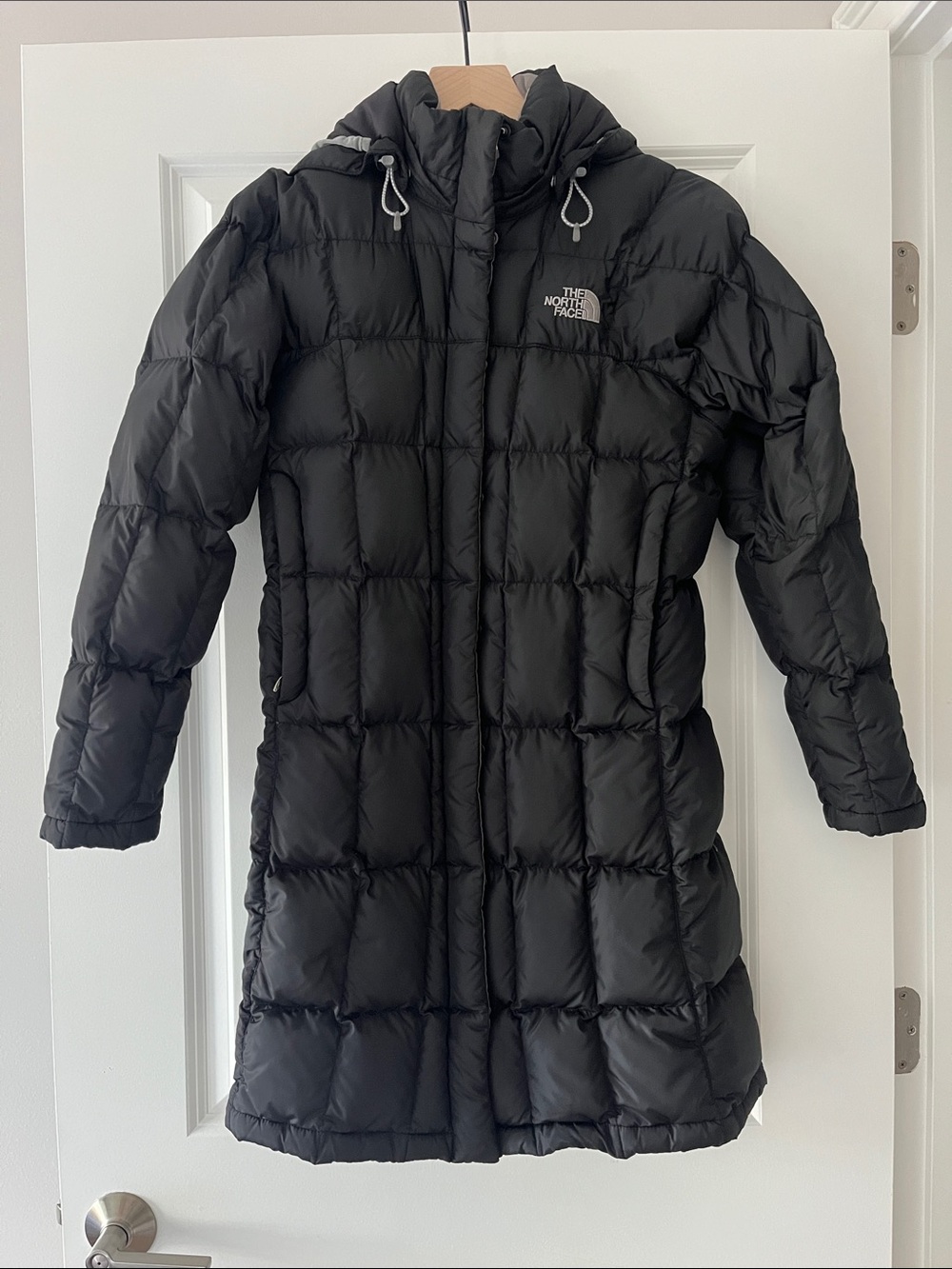 The North Face Women's Black Hooded Long 600 Fill Down Coat